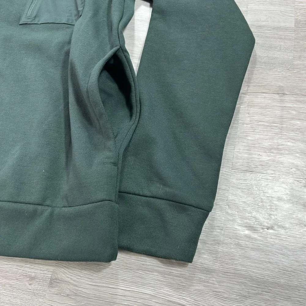 Adidas Hoodie Mens Small Green Fleece‎ Pullover Sweatshirt Chest Pocket JG8148